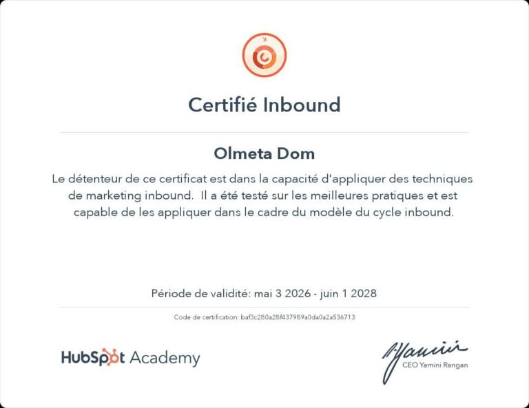 Inbound Marketing Certification