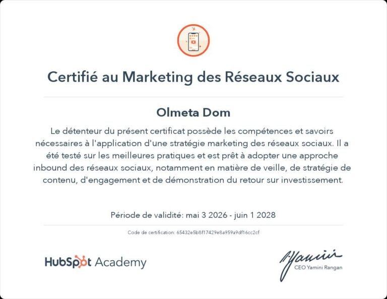 Social Media Marketing Certification